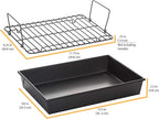 Chicago Metallic Professional Non-Stick Roast Pan with Non-Stick Rack, 13-Inch-by-9-Inch