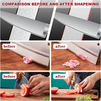 Diamond Sharpening Stone,400/1000 Grit Handheld Double-Sided Diamond Sharpener 5 in 1 Honeycomb Surface Knife Sharpener Plate Whetstone with Ceramic & Tungsten Steel Scissor Slot,Red