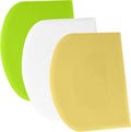 SURDOCA Dough Scraper Bench Scraper - 3P 10.6x6.7" Plastic Flexible Bowl Scraper, Sharp Edge & Angles Cake Scraper. Non-Slip Bakeware Decorating Tools Sculpting & Modeling Tools - White+Yellow+Green