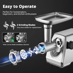 AIRMSEN Electric Meat Grinder & Tomato Sauce Press Maker with Strainer - Heavy Duty Food Mill Machine for Grinding Meat, Making Tomato Sauce, Sausage, Kibbeh for Home Kitchen Use