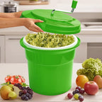 5 Gallon Commercial Salad Spinner and Dryer, Large Manual Vegetable Washer & Greens Dryer with Drain Tube, Heavy-Duty & FDA Listed for Restaurant, Home, Farm Use