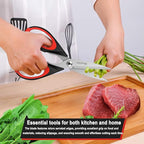 iBayam Kitchen Scissors All Purpose Heavy Duty 2 Pack with Protective Sheath, Stainless Steel Shears Kitchen Utensils Set for Cutting Food Cooking Meat Poultry Dishwasher Safe Soft Comfort-Grip