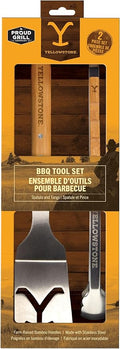 Y Yellowstone BBQ Tool Set - 2 Piece Spatula & Tongs, Grilling Utensils Set, Stainless Steel Barbecue Accessories for Outdoor Grill, Grill Gift for Men, Authentic Yellowstone Merchandise