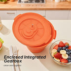 Hakka 2.5 Gallon Salad Spinner,Commercial Restaurant Manual Lettuce Dryer for Vegetable Fruit Dryer Mixer(Orange)