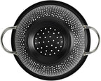 GoodCook Gourmet Colander, 5qt capacity, Stainless Steel with Handles and Elevated Pedestal Foot, Bold Black