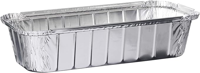 PLASTICPRO [3 Lb 25 Pack Disposable Loaf Pans Aluminum Tin Foil Meal Prep Bakeware - Cookware Perfect for Baking Cakes, Bread, Meatloaf, Lasagna 3 Pound 11'' X 5'' X 2.75''