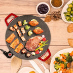 Indoor Smokeless Electric Grill Griddle, Nonstick Tabletop Grill for Indoor Cooking, Steaks Burgers Pancakes BBQ, Compact Easy Clean Design (16in)