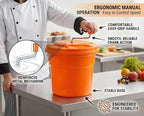 YBSVO 5-Gallon Commercial Salad Spinner – Heavy Duty Large Lettuce Dryer & Vegetable Washer – Manual Food Prep Spinner for Restaurants & Catering (BPA-Free, Holds 5-6 Heads)