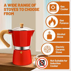 6 Cup Aluminum Espresso Stovetop Moka Pot Express Coffee Maker Percolator Italian Classic Mocha Coffee Machine for Italian and Cuban Cafe Brewing for Home & Camping 300ml 10oz
