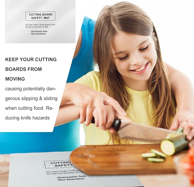 Haull 6 Pcs Non slip Cutting Board Mats Non Absorbent Safety Mat for Under Kitchen Cutting Boards, Dishwasher Safe, 16 x 10 Inches