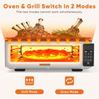 OLIXIS Electric Grill Indoor for Steak and Veggies, Smokeles Griddle with Lid for Kitchen Cooking, Countertop Oven Includes Temp Control/Grill Plate/Splash Guard/Crumb Tray, Silver