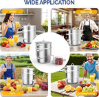 ROVSUN 5 Quart Juice Steamer Stainless Steel, Extractor Fruit Vegetables Juicer Steamer Pot, w/Tempered Glass Lid Clamp, Loop Handles, Ideal for Making Juice, Jelly, Pasta