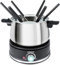 Swissmar Arolla 10 Pieces Stainless Steel Electric Fondue Set - Perfect Fondue Pot Electric Set for Cheese, Caramel, Chocolate, Oil, Broth & More - Gift Ideas for Wedding, House Warming, 2.1 Qt / 2L
