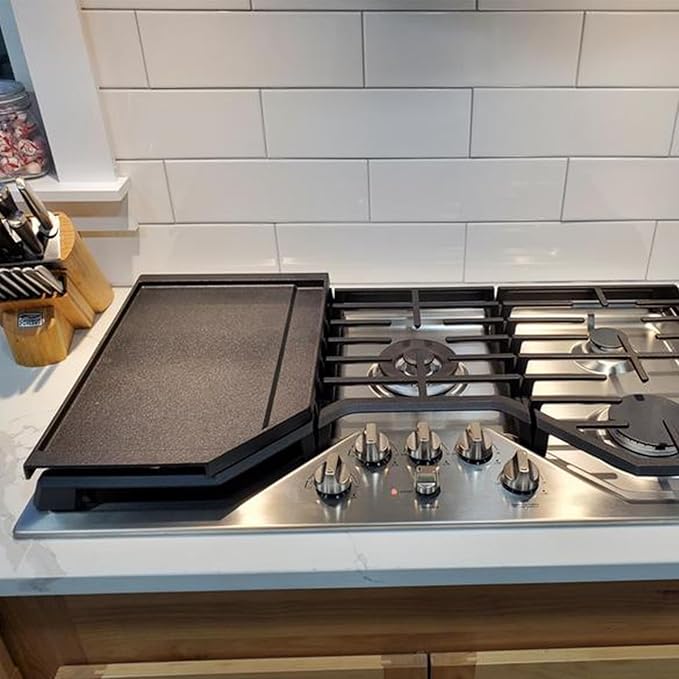 Upgraded JXGRIDL236 Griddle Replacement for GE Stove Parts Cast Iron Griddle Plate PGP7036SLSS JGP5036SLSS GE Cafe Profile Range Griddle 36 Inch Stove Top Cooktop Side Burner Flat Top Pan