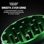 Santa Cruz Shredder Metal Herb Grinder Knurled Top for Stronger Grip 3-Piece Large 2.7" (Green)