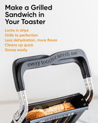 Revolution Toastie Press (Works With All Toasters) Conveniently Toast Delicious Grilled Cheeses, Quesadillas, and Paninis in Your Toaster