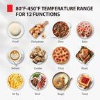 TOSHIBA ChefFry Air Fryer Toaster Oven Combo, 12-in-1 Convection Countertop Oven, 34QT / 32L Large Capacity, 1750W, Master Pizza Modes Design with Exclusive Dual-Temp Tech