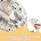 Cat Plastic Bag Holder, Wall Mount Grocery Bag Holder, Plastic Storage bag, Pull Rope Free Adjustment, Plastic Bag Holders for Grocery Bags, Plastic Bag Dispenser for Home Kitchen Travelling