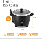 Toastmaster Electric Rice Cooker - Large Capacity for Soups, Oatmeal & More - Automatic Rice Cooker with Tempered Glass Lid & Keep Warm Mode - 10-Cup, Black