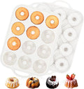 Vinino 2 Pcs Silicone Mini Fluted Tube Cake Pans with Metal Reinforced Frame, 12-Cavity Mini Flan Molds, Non-stick Cupcakes Pans for Baking, Donuts, Muffins, Cornbread, Brownies, Jellies