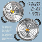 Concord 30 CM Stainless Steel 3 Tier Steamer Pot Steaming Cookware - Triply Bottom