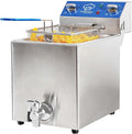 TOPKITCH 8.5Qt Electric Fryer with Oil Drain,30 Minutes Timer,Stretch forming oil tank,Lid and Solid Wire Mesh Basket,Medium Duty Commercial Electric Countertop Deep Fryers-120V,1800W