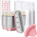 Findful Mini Loaf Baking Pans with Lids And Spoons (100 Pack, 6.8oz) Rectangle Aluminum Foil Baking Pans Tins Containers - Cupcake Containers Wrappers Cheesecake Creme Brulee Ramekins