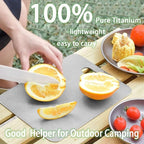 100% Pure Titanium Cutting Board Set of 2, Food-Grade Titanium Cutting Boards for Kitchen Dishwasher Safe, Double-Sided Metal Charcuterie Chopping Board Mat for Meat, Cheese & Fruit (L+XL)