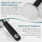 KAYCROWN Meat Pounder Tenderizer, Stainless Steel Kitchen Meat Tenderizer Hammer, Round Chicken Flattener Tool with Comfortable-Grip Rubber Handle for Flattening Cutlets and Tenderizing Meat