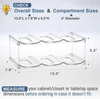 LARGER Compartment - Stackable Water Bottle Organizer Holder - for Stanley & Others' Large Tumbler - Clear Wine Rack, Cup Bottle Holder for Cabinet Home Countertop Fridge Pantry Shelf, 2 Tier Hold 6
