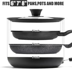 Universal Lid for Pots Pans and Skillets, Pan Cover Fit 6", 7", 8" Diameter Cookware, Silicone Replacement Pan Lid Pot Lids for Frying Pans, Cast Iron,Tempered Glass Lid