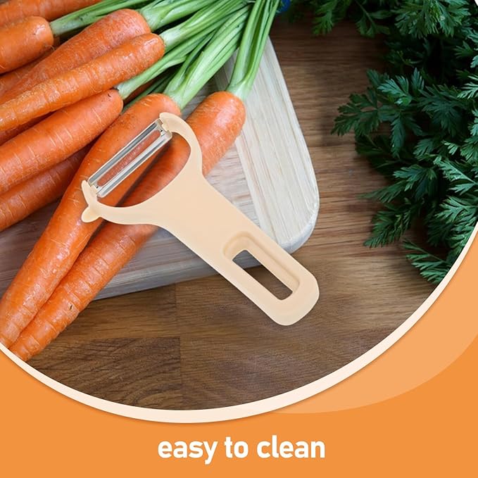 VICASKY 3pcs Melon Slicer and Vegetable Peeling Knives Set Stainless Steel Blades with Plastic Handles Multi-function Kitchen Gadget for Fruit and Vegetable Grating and Shredding
