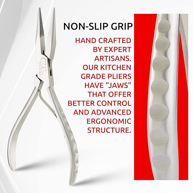 Fish Bone Pliers/Tweezers Stainless Steel Washable (Silver)
