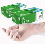 Clear Vinyl Food Safe Disposable Gloves Latex Free Powder Free for Food Prep Handling Cooking Cleaning