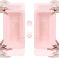 BLUE GINKGO Over the Sink Colander Strainer Basket - Wash Vegetables and Fruits, Drain Cooked Pasta and Dry Dishes - Extendable - New Home Kitchen Essentials (Pink, 2 Pack)