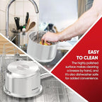 SUNHOUSE – 2 Quarts Stainless Steel Sauce Pan with Lid - PFOA-Free, Stainless Steel Sauce Pan, Advanced Impact Bonding Induction Base, Stay-Cool Handle, Compatible with All Cooktops