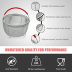 Original Salbree Steamer Basket for 6 qt quart Instant Pot Accessories, Stainless Steel Strainer and Insert fits IP Insta Pots, Instapot, Other Pressure Cookers, with Silicone Handle [3qt 8qt avail]