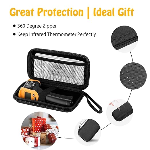 Blackstone Infrared Thermometer Temperature Gun for Cooking, IR Thermometer for Pizza Oven Griddle Cast Iron -58℉~1022℉ Non-Contact Digital Laser Thermometer Gun with Hard Storage Case (NOT for Human)