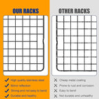 2PCS Cooling Racks for Cooking and Baking -11.65''x16.85''Heavy Duty Stainless Steel Wire Rack for Baking, Grilling, Roasting - Oven & Dishwasher Safe - Fits Half Sheet Pan（Black）