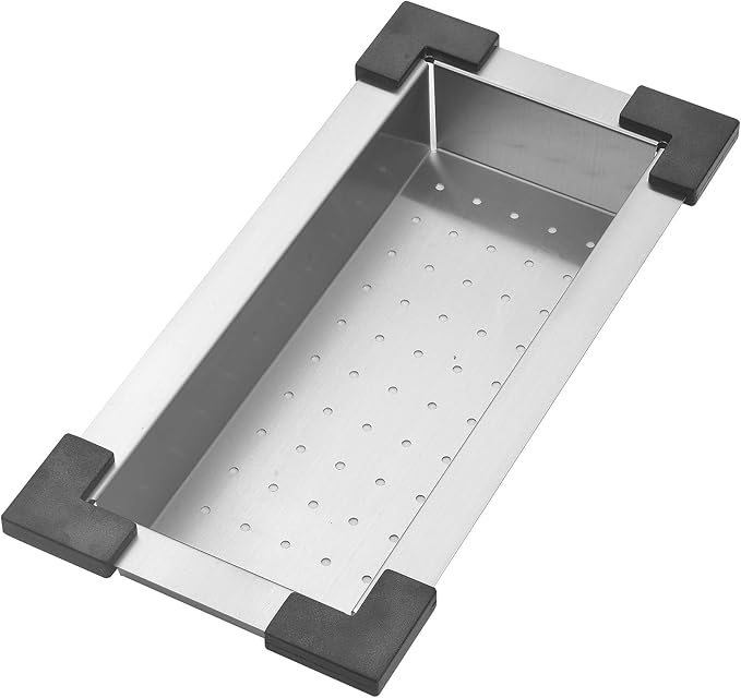 STARSTAR Workstation Ledge Topmount/Drop-in Single Bowl Satin Matte 304 Stainless Steel Kitchen/Yard/Bar/Laundry/Office Sink, With Grid, Colander, Cutting Board, Strainer (25x22x10 Black)