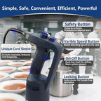 VONCI 500W Commercial Immersion Blender, 12" SUS 304 Removable Shaft, Heavy Duty Power Hand Mixer with Variable Speed 6000-20000RPM, Professional Electric Stick Blender for Restaurant Kitchen Use.