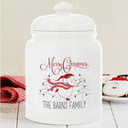 Let's Make Memories Personalized Christmas Joy Family Cookie Jar - For Her- Kitchen Christmas Décor