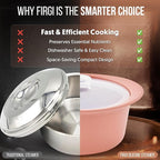 20oz Platinum Silicone Microwave Steamer Pot with Handle & Lid - Korean 100% Food-Grade Steamer Bowl, Heat-Resistant Cooker with Steam Holes, Easy Clean, Dishwasher Safe, Dry Rose
