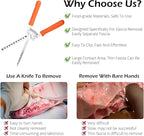 Rib Membrane Remover, Stainless Steel Cooking Accessories, Ergonomic BBQ Accessories, Dishwasher Safe Grilling Accessories, Christmas for Men (Orange)