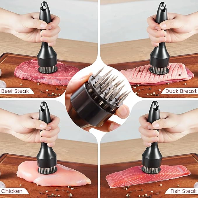 Chicken Shredder Tool Twist Large 3 layer With Meat Tenderizer Tool & Brush,Manual Chicken Breast Grinder,10'' Pro Meat Shredder, BPA Free Anti-Slip Ergonomic Handle,Suitable For Beef &Vegetable