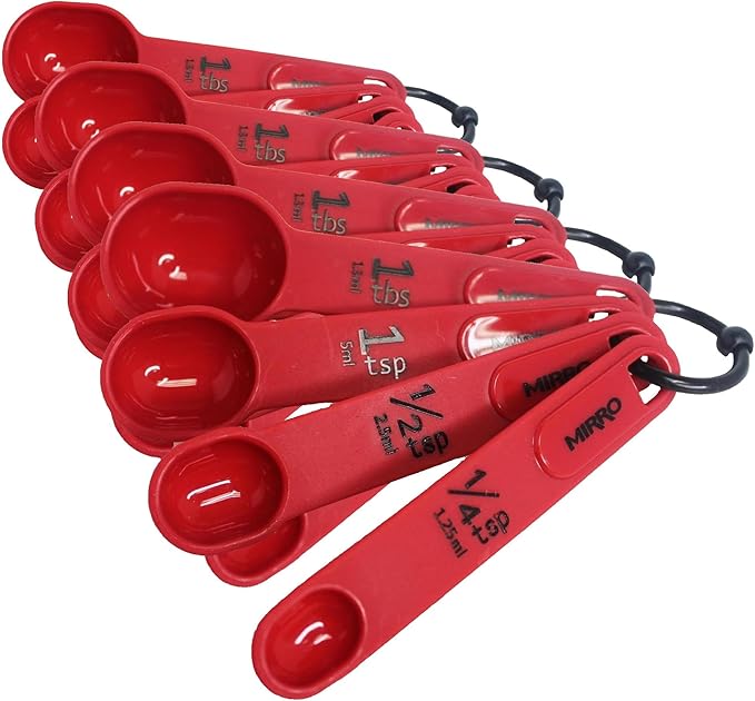 MIRRO 4pc Nested Measuring Spoons Set, Red (Pack of 4)