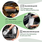 TeamFar Loaf Pans for Baking Bread, 9 x 5 Inch Stainless Steel Bread Loaf Pan with Lid, Meatloaf Pan Tin for Homemade Bread, Brownies, Meal Prep, Storage, Healthy & Dishwasher Safe - Set of 3