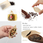 NEPAK 600 Pcs Disposable Tea Filter Bags for Loose Tea,Drawstring Empty Tea Bags for Loose Leaf Tea,with 100% Natural Unbleached Paper(1.97 x 2.76 inch)