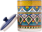 Bico Havana Ceramic Air Tight 9 inch Cookie jar, for holding coffee, powder, tea, spices, Microwave and Dishwasher Safe