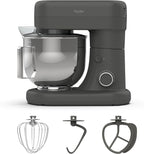 Martha Stewart Stand Mixer, 12 Speed, Tilt-Head, 5.3QT Stainless Steel Bowl, Splash Guard with Pour Chute, Whisk, Dough Hook, Flat Beater, Electric Kitchen Baking Mixer, Bread, Cake, Whip, Caviar Gray